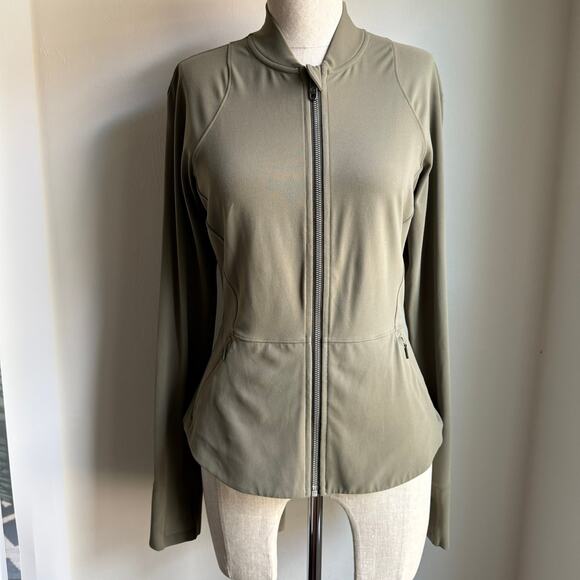 Lululemon 'The Ease' Olive Green Full Zip Jacket Women’s Size 8 - Picture 4 of 8